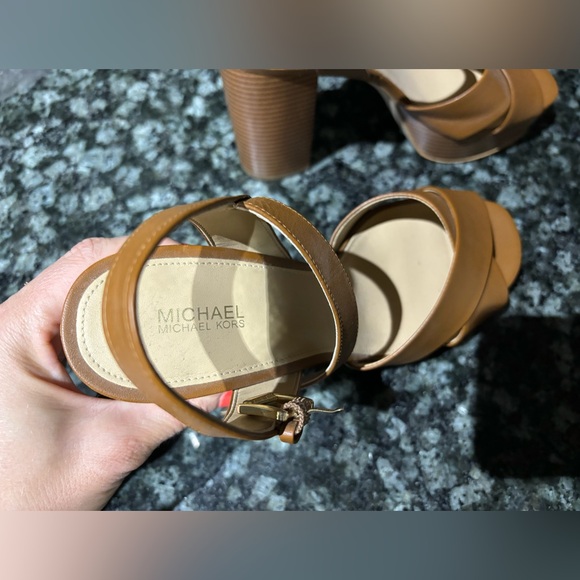 Michael Kors Brown/Tan High Heeled Strappy Sandals - Picture 2 of 6
